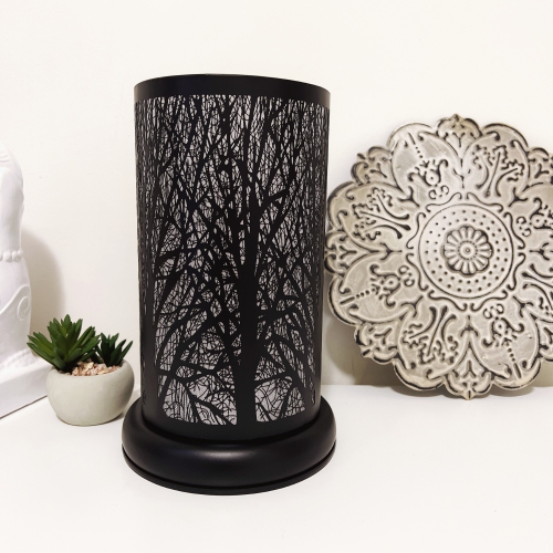 ACE  9.5" Touch Lamp/essential Oil Burner/fragrance Wax Melts Warmer/black Forest Table Decor