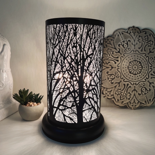9.5" touch lamp/Essential Oil Burner/Fragrance Wax Melts Warmer/Black Forest table decor