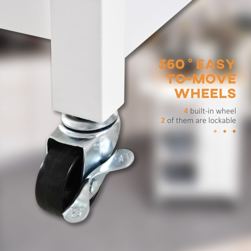 Chariot de cuisine roulant avec rangement, chariot à café sur roulettes en bois, petit îlot de cuisine avec armoire, tiroir, 3 tablettes ouvertes et