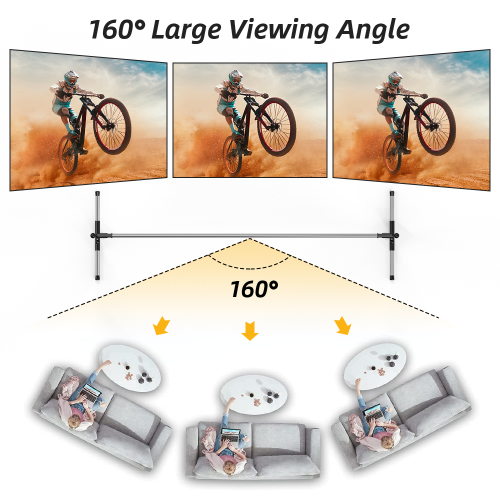 NIERBO Écran de projection avec support 100 pouces 16: 9 HD 4K Écran de cinéma extérieur portable pour intérieur Écrans de projection extérieurs