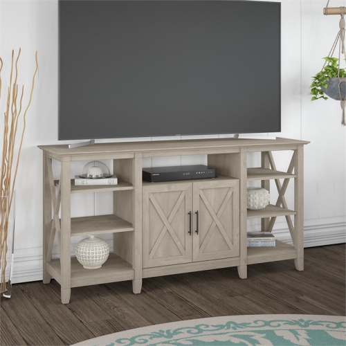 Trent Home Transitional Tall TV Stand for 65 Inch TV in Washed Gray