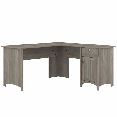 TRENT HOME  60"w Engineered Wood L Shaped Desk With Storage In Driftwood Gray