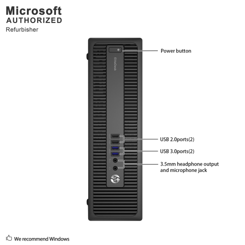 Refurbished - HP EliteDesk 800 G1 SFF PC, Intel i7-4770 3.4Ghz, 32G DDR3, 1T SSD, DVDRW, DP, 4K Support, WiFi, Keyboard & Mouse, Win10Pro 64bit -