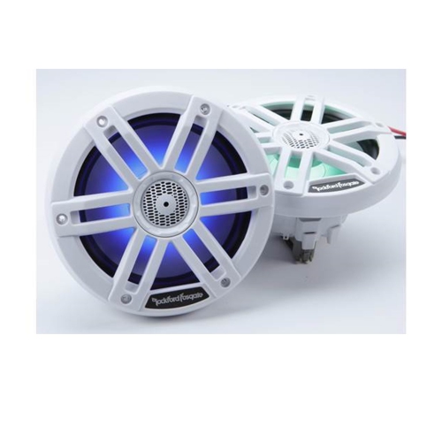 Rockford Fosgate M1-65 Color Optix 6.5” 2-Way Coaxial Multicolor LED Lighted Marine Speakers - White