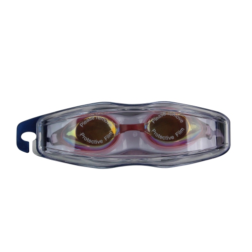 7" Pink Mirrored Competition Swimming Goggles