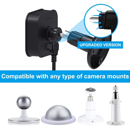 20 FT Blink XT XT2 Micro USB Cable with Charger Adapter,Charger Brick and Right Angled 90 Degree Micro USB End Charging Cord,Outdoor Waterproof Power