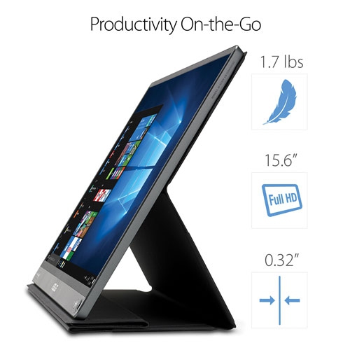 ASUS ZenScreen 15.6" 1080p HD IPS LCD Portable Monitor (MB16AC) - USB-C - Dark Grey by ASUS - Refurbished condition - Image 2