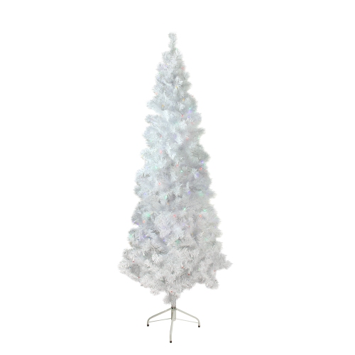 NORTHLIGHT  6.5' Pre-Lit Pencil Winston Pine Artificial Christmas Tree - Multi Led Lights In White