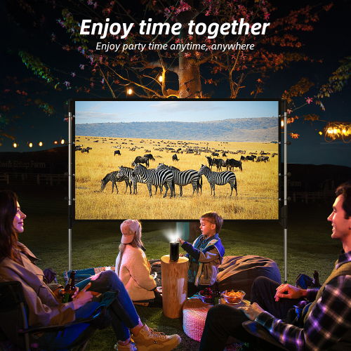 NIERBO Écran de projection avec support 120 pouces 16: 9 HD 4K Écran de cinéma extérieur portable pliable Écrans de projection extérieurs pour