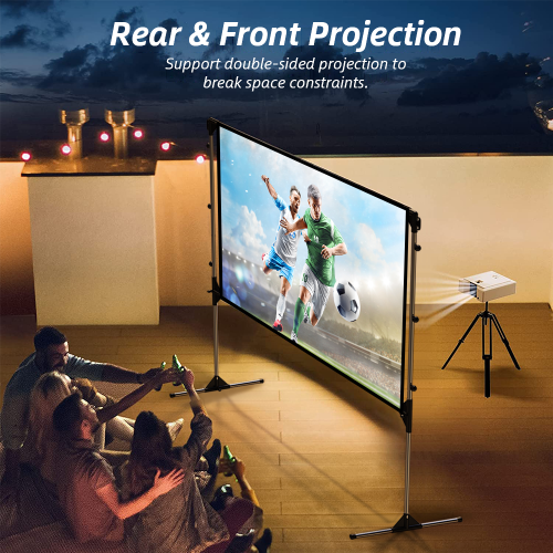 NIERBO Écran de projection avec support 120 pouces 16: 9 HD 4K Écran de cinéma extérieur portable pliable Écrans de projection extérieurs pour