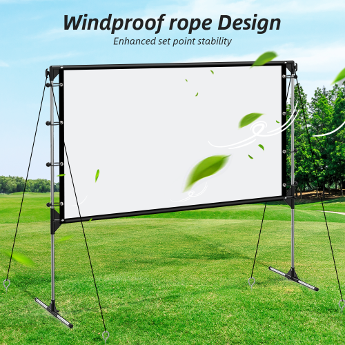 NIERBO Écran de projection avec support 120 pouces 16: 9 HD 4K Écran de cinéma extérieur portable pliable Écrans de projection extérieurs pour