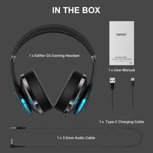 HECATE G5BT Bluetooth 45ms Low Latency Wireless Gaming Headset with Retractable Microphone