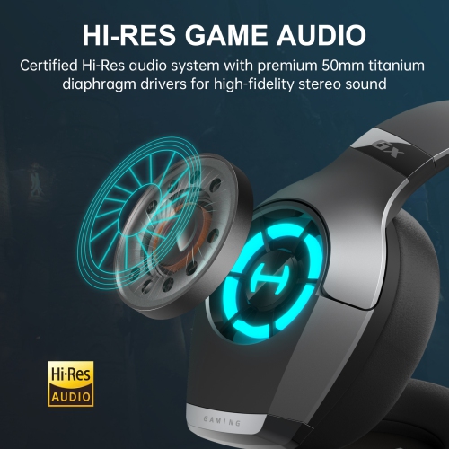 HECATE GX Hi-Res Gaming Wired Gaming Headsets with Microphone RGB Lighting - ENC Noise Cancelling
