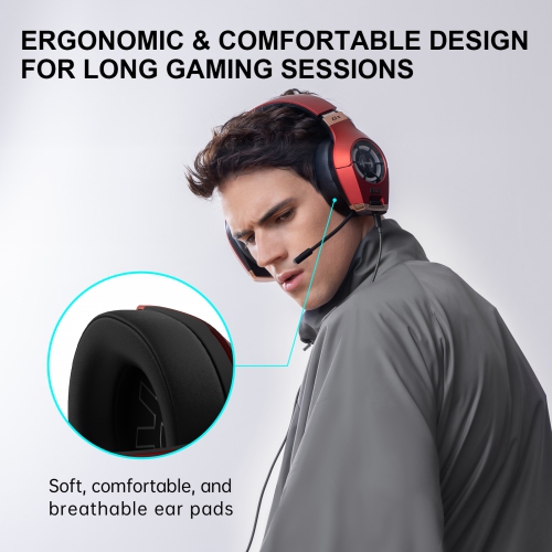 HECATE by Edifier GX Hi-Res Wired Gaming Headphones with Microphone - ENC Noise Cancelling - 50mm Driver