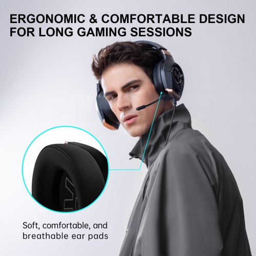 Casque de jeu avec fil HECATE GX Hi-Res avec éclairage RVB du microphone - suppression du bruit ENC