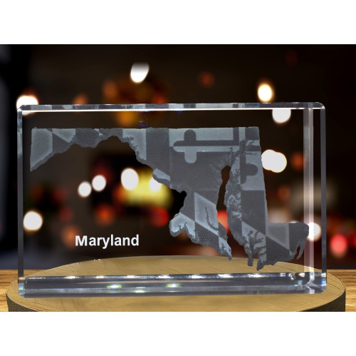 Maryland 3D Engraved Crystal 3D Engraved Crystal Keepsake/Gift/Decor/Collectible/Souvenir