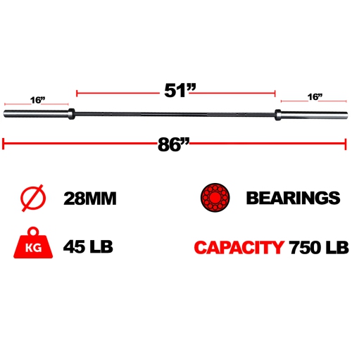 Olympic 7 ft Barbell 2" Chrome,