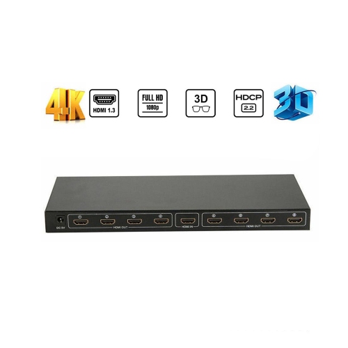 8 HDMI Splitter 1 to 8 Out Audio Video HDMI 1.4V Splitter, 4k 8 Port HDMI Splitter Support 4K/2K 30Hz 1080P 3D Compatible with Xbox PS3 PS4 PS5