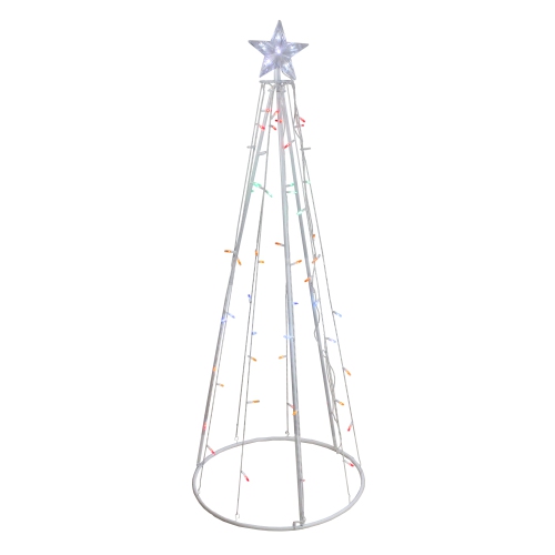 NORTHLIGHT  5' Multi-Color Led Lighted Cone Christmas Tree Outdoor Decor