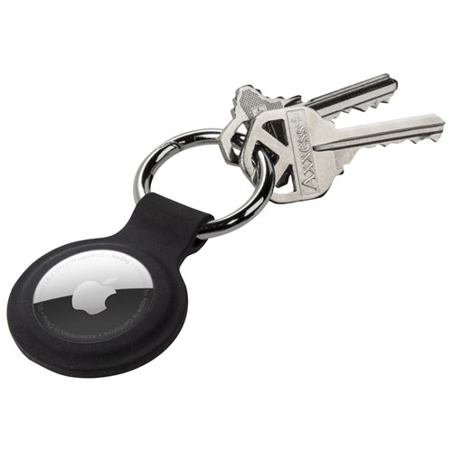 Porte-clés protecteur en silicone de Scosche pour AirTag - Ensemble de 4 - Noir/Rouge/Blanc/Bleu