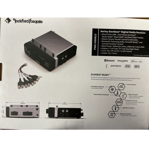 Rockford Fosgate PMX-HD9813 Récepteur multimédia numérique pour motos Harley-Davidson 1998-13