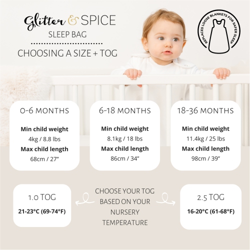 Glitter & Spice Organic Cotton Sleep Bag 1.0 ToG - Morning Fog