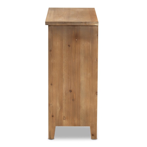 Bowery Hill Medium Oak Finished 3-Drawer Wood Spindle Chest