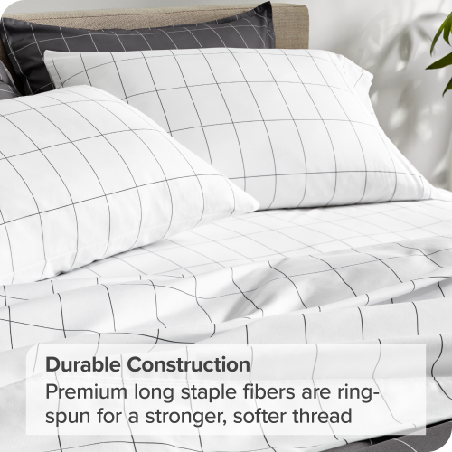 Bare Home 100% Organic Cotton Sheet Set - Crisp Percale Weave - Lightweight & Breathable