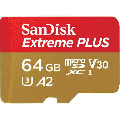 Carte mémoire microSD 64 Go 200 Mo/s Extreme Plus de SanDisk
