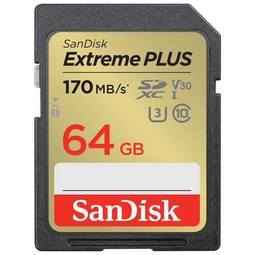 Carte mémoire SDXC de 64 Go 170 Mo/s Extreme Plus de SanDisk
