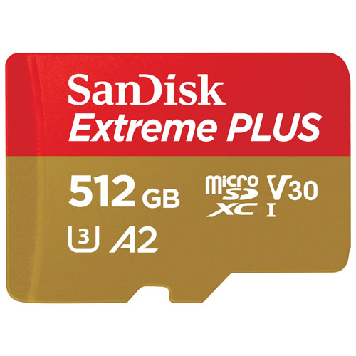 Carte mémoire microSD 512 Go 200 Mo/s Extreme Plus de SanDisk