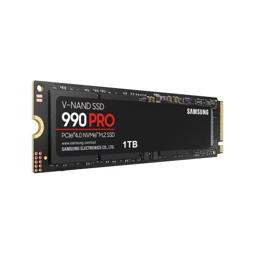 Disque SSD interne M.2 2280 1&nbsp;To PCIe Gen 4 x4 NVMe 2,0 990 de Samsung avec micro connecteurs 5&nbsp;mm, dissipateur thermique discret et vis de