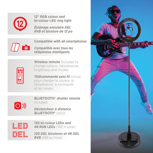 Mobifoto Mobilite Mark III 12" RGB LED Ring Light (MOBIRL12R3)