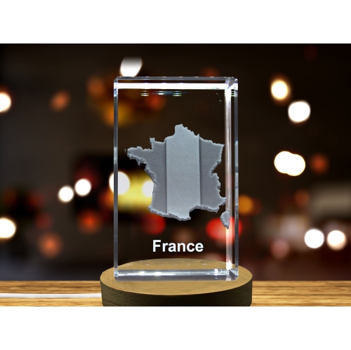 France 3D Engraved Crystal 3D Engraved Crystal Keepsake/Gift/Decor/Collectible/Souvenir