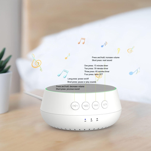 Sound Box Wireless Charger Sleep Instrument with 25 Natural Soothing Sounds,3 Timer and Memory Function - PrimeCables®