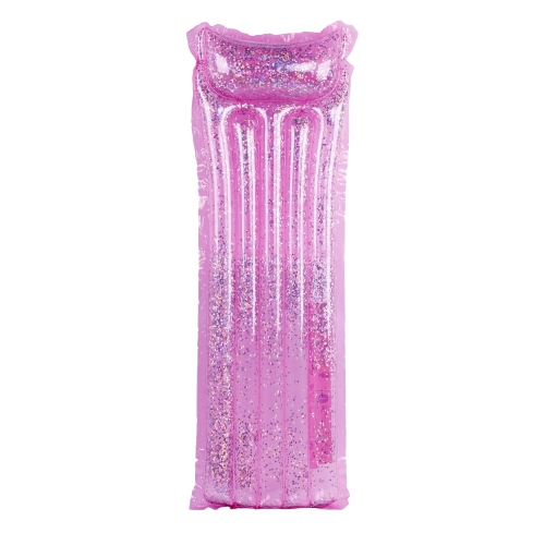 67" Inflatable Pink Glitter Swimming Pool Lounge
