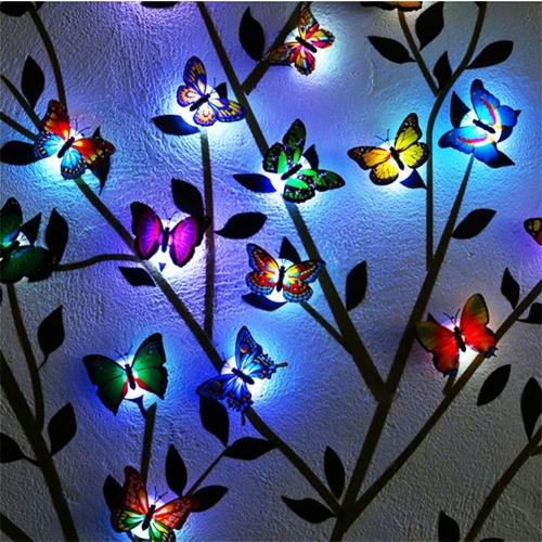 ISTAR LED Butterfly Decoration Night Light 3D Butterfly Sticker Wall Light for Garden,Backyard,Lawn,Party,Festive