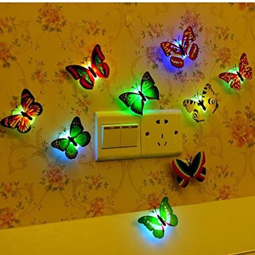 ISTAR LED Butterfly Decoration Night Light 3D Butterfly Sticker Wall Light for Garden,Backyard,Lawn,Party,Festive