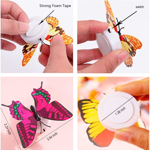 ISTAR LED Butterfly Decoration Night Light 3D Butterfly Sticker Wall Light for Garden,Backyard,Lawn,Party,Festive