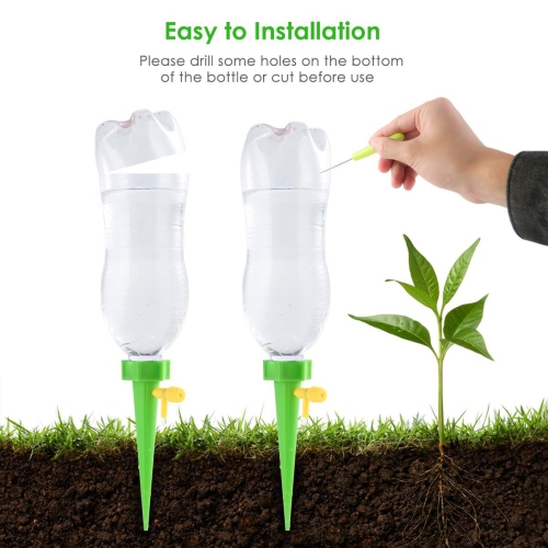 Self Watering Stakes Water Spikes Automatic Drip Irrigation System with Slow Release Control Valve Switch for Garden Plants Indoor & Outdoor