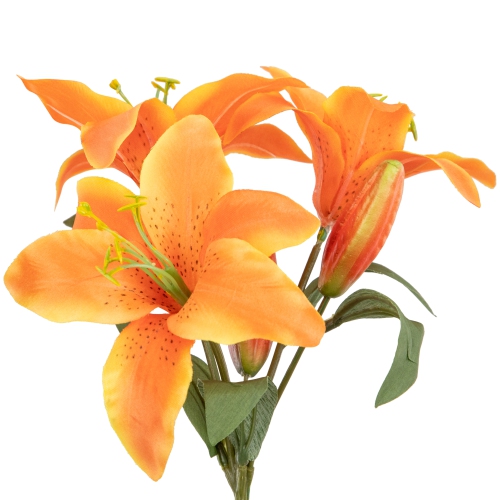 30" Orange Day Lily Artificial Silk Floral Spray