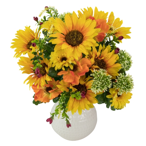 21.5" Yellow Artificial Sunflower and Daisy Flower Bouquet