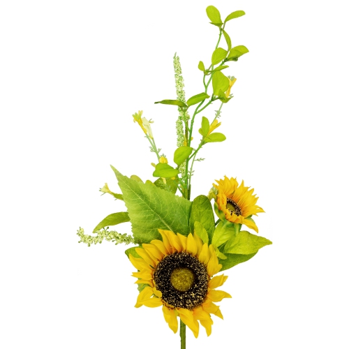 19" Wildflower and Sunflower Artificial Floral Silk Spray