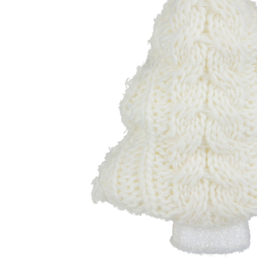 6" Cream Cable Knit Christmas Tree Shaped Ornament