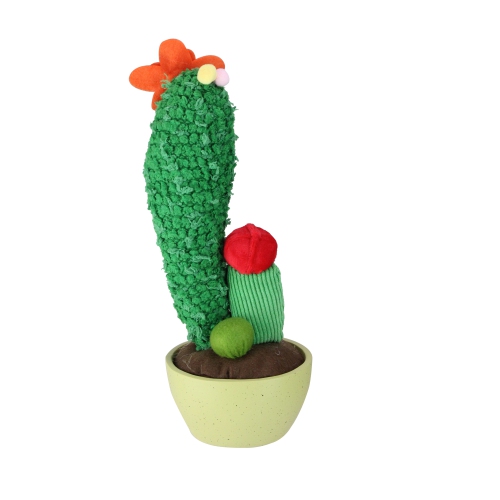 12" Green Potted Mixed Artificial Plush Cactus Plant