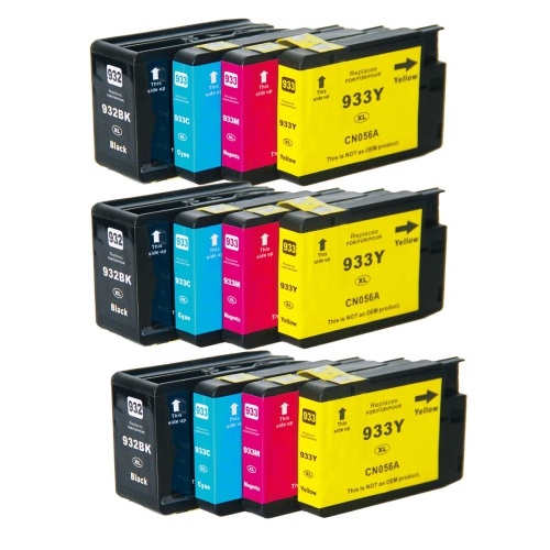 Max Saving - 12PK-(3 Set) compatible with 932XL,933XL Ink Cartridge for HP 932,HP 933 6100, 6600, 7610, 6700,7110,7610