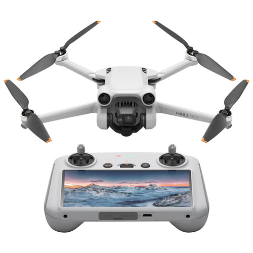 DJI Mini 3 Pro Quadcopter Drone and Remote Control with Built-in Screen - Grey