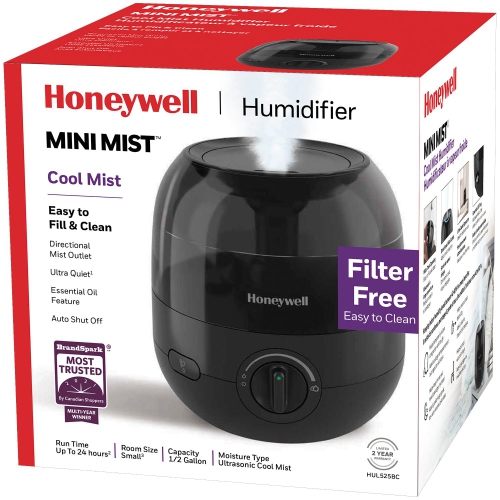 Ultrasonic Humidifier - 0.5 Gallon, Black