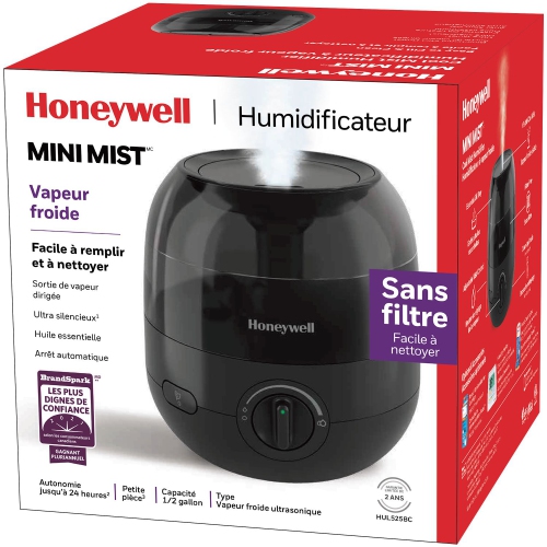 Ultrasonic Humidifier - 0.5 Gallon, Black