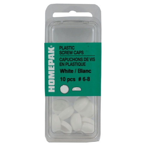 10 Pack #6-8 White Plastic Screw Caps